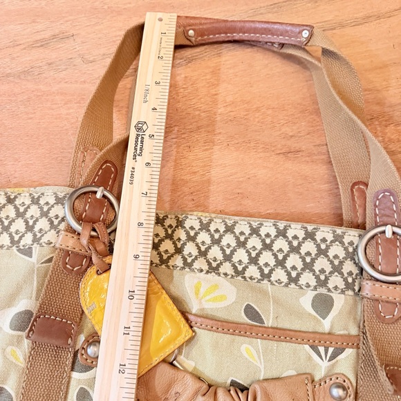 Vintage Fossil Tan Beige Yellow Women's Hobo Bag Tote Purse - Picture 15 of 16